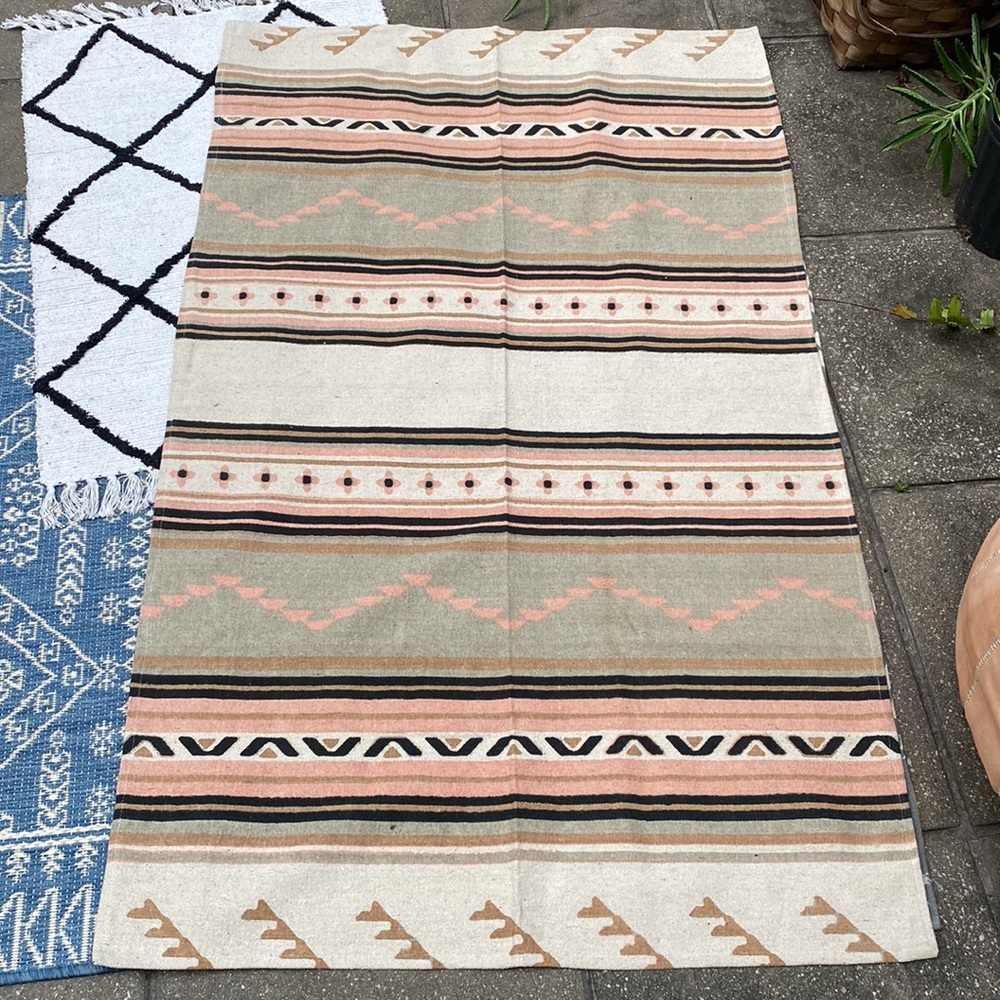 vintage serape print rug 3' x 5'